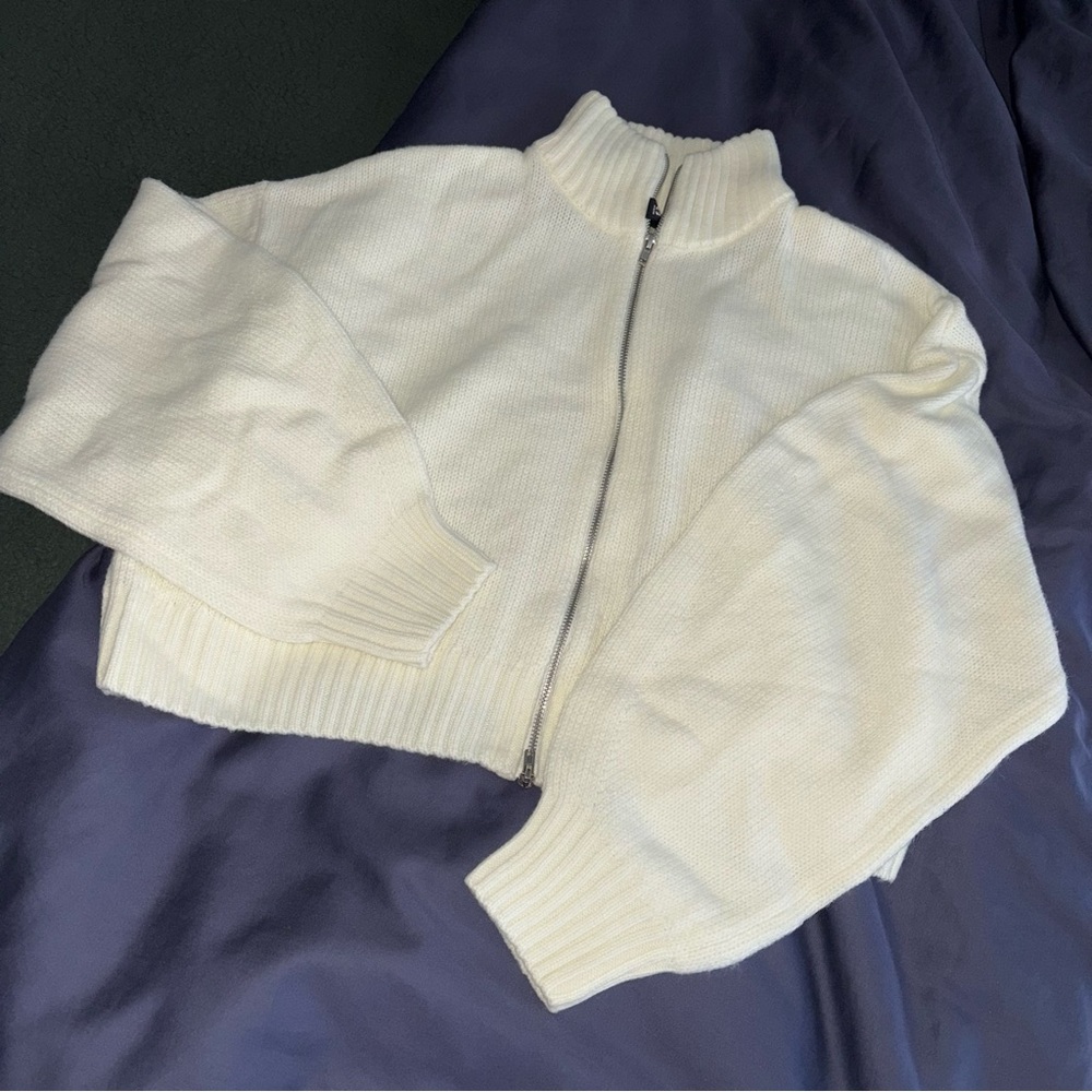 F21 zipper sweater, S